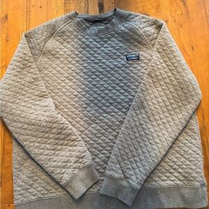 L.L. Bean Men's Quilted Crewneck Sweater in Gray